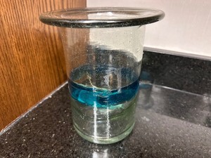lot 225 image: Clear Glass Vase with Blue and Green Glass Decoration