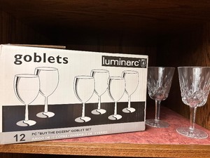 lot 229 image: Two Waterford Crystal Wine Glasses, Set of 12 Wine Goblet in Box and Wine Charms