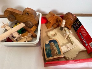 lot 351 image: Lot of Vintage Wood Childrens Toys