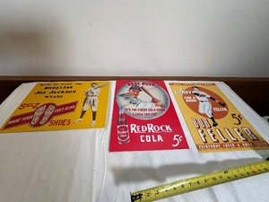 lot 357 image: Three Metal Baseball Replica Signs