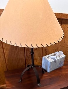lot 360A image: 32 Table Lamp with Forged Wrought Iron Table Lamp