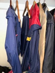 lot 485 image: Lot of Eddie Bauer Mens Outdoor Gear - Rain Jackets, Rain Pants, Wind Jacket and Twins Jacket