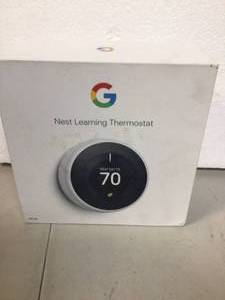 Google Nest Learning Thermostat - Smart Wi-Fi Thermostat - White   Customer Returns See Pictures