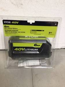 RYOBI 40-Volt 6.0 Ah High Capacity Lithium-Ion Battery  Customer Returns See Pictures
