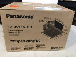 Panasonic WhisperCeiling DC fan with LED lights, Pick-A-Flow Speed Selector 50, 80 or 110 CFM and Flex-Z Fast install bracket.  Customer Returns See Pictures