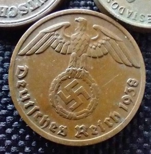 1938 Third Reich 1 Pfennig  (4) Other GermanAustrian Coins