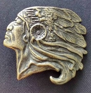 Vintage Indian Chief Belt Buckle