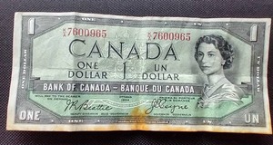1954 Canada $1 Bill - Devils Note