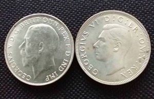(2) Vintage British Silver Florin Coins