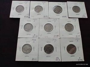 (10) Buffalo Nickels