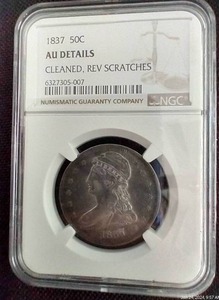 1837 Capped Bust Half Dollar - NGC AU Details - WOW