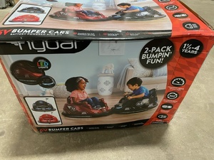 lot 40 image: Flybar 6-Volt Battery Powered Electric Bumper Cars RedBlack 2 Pack - BRAND NEW - RETAIL PRICE $219