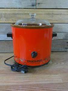 lot 9 image: Rival Crock Pot Slow Cooker Stoneware-Model 31002-Orange-3.5 QT