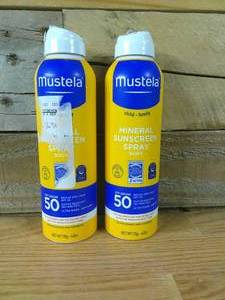 lot 22 image: Set of 2 Mustela Mineral Baby Sunscreen Spray - SPF 50 - 6 oz