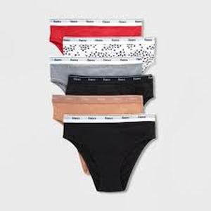 lot 133 image: 2 Packs Hanes Cool Dri 3-Pack Tagless Cotton String Bikini Panties-Size S5