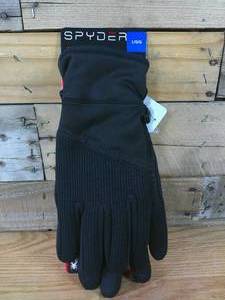 lot 104 image: Spyder Core Conduct Stretch Winter Mens Gloves 3M Thinsulate -Black-Large