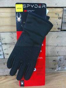 lot 106 image: Spyder Core Conduct Stretch Winter Mens Gloves 3M Thinsulate -Black-Small