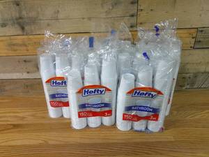 lot 146 image: 1650 White Hefty 3oz Bathroom Cups-Some Looked to Have Been Pressed