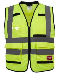 lot 32 image: MILWAUKEE Performance LargeX-Large Yellow Class 2 High Visibility Safety Vest with 15 Pockets
