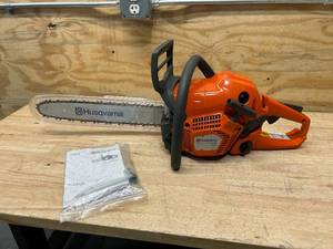 lot 2 image: HUSQVARNA 135 Mark II Gas Powered Chainsaw, 38-cc 2.1-HP, 2-Cycle X-Torq Engine, 16 Inch Chainsaw with Automatic Oiler, For Wood Cutting and Tree Pruning