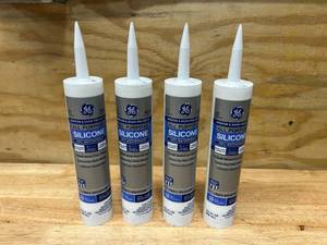 lot 57 image: GE Lot of 4 Tubes of- 10.1 oz. Silicone 1 White All-Purpose Caulk