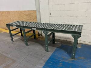 lot 6 image: Lot of 3- 2 x 3 Ball Transfer Gravity Tables with 4 H-Stands