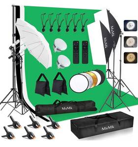 lot 43 image: Upgraded LED Bulb Photography Lighting Kit 8.5x10ft Backdrop Support System and LED Softbox Set, 6400K Bulb, Umbrella, Video Studio Continuous Lighting Kit for Photo Studio, and Video Shooting