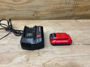 lot 104 image: CRAFTSMAN 20V Battery and Charger