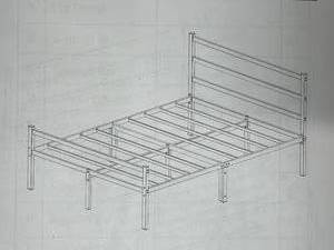 lot 109 image: MUNSEN Black Metal Mattress Frame- Queen