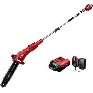 lot 20 image: TORO Flex Force 60V Max 10 Cordless Electric Pole Saw with Brushless Motor, 3-Piece Pole, and 2Ah Battery & Charger Ideal for Cutting and Trimming