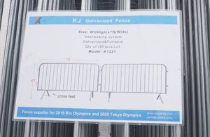 lot 31 image: 80 Pieces KJ Galvanized Fencing Model K1221 Galvanized ParkingCrowd Concert Festival Routing Panels