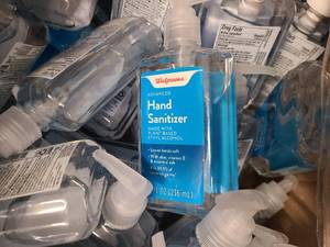 Box full of brand new hand sanitizers