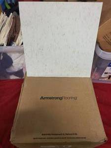 Case of Armstrong Cool White Vinyl Composition Tiles