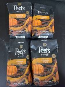 4 x Bags of Peets Pumpkin Spice Coffee Grounds