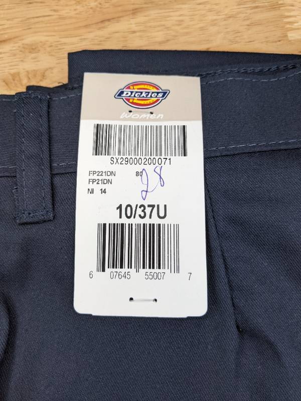 lot 90A image: New Dickies FP21 Womens Premium Flat Front Pants Dark Navy Size 10 J
