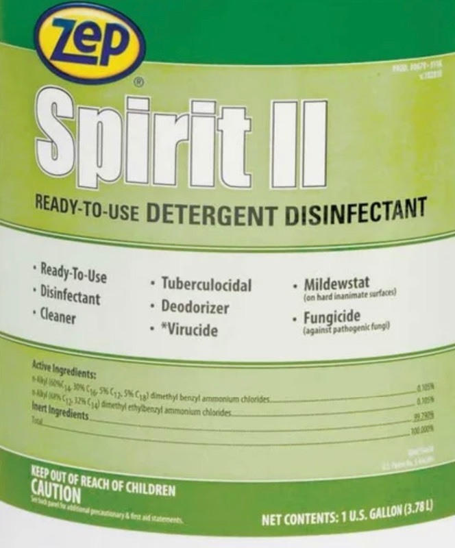 lot 13A image: Brand New Case of 4 Zep Spirit II Detergent Disinfectant Germicidal Cleaner J