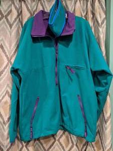 lot 482 image: Advance Duofold Micro Climate Jacket with Head Band Green And Purple Womens Size XL P