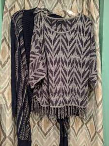 lot 488 image: Relativity and OSO Casuals Sweaters Blue and White Womens Size XL P