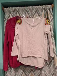 lot 491 image: Designers Originals Dark Pink Sweater and New Pullover with Beaded Shoulders Petite P