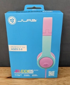 lot 49 image: New JBuddies Gen 2 Folding Kids Wired Headphones - PurpleTeal Y