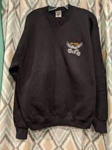 lot 406 image: New Fruit of the Loom Embroidered Harley Davidson Black Sweatshirt Mens Size Large P