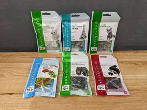 lot 12 image: (6) Brand New Nanoblock Sets - Hokkaido Dog, Paris Banks of the Seine, Russian Blue, Pokemon Caterpie & Poke Ball, African Elephant, and Grand Piano F