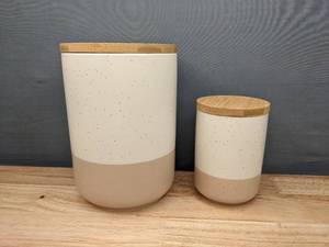 lot 55 image: Pair of Brand New Vancasso Sabine Ceramic Food Storage Canisters Q