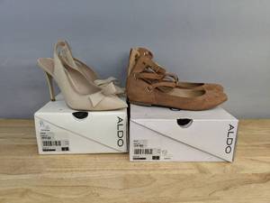 lot 92 image: (2) Pairs of Aldo Womens Size 8 Shoes - Zaitz Gladiator Ballet Flat and Terri Stilettos K