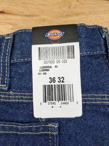 lot 52B image: New Pair of Dickies LU20 Carpenter Jeans - Rinsed Indigo Blue - Mens Size 32L 36W J