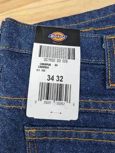 lot 40 image: 2 New Pairs of Dickies C993 Industrial Jeans - Rinsed Indigo Blue - Mens Size 32L 34W J