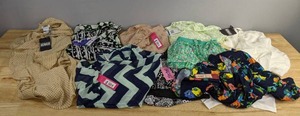 lot 94 image: Collection of 9 New Womens Shirts Size XL Monroe and Main, Marshalls, and More K