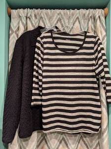 lot 431 image: Style & Co Top Shanghai Lou Button Up Black and White Womens Size Large P