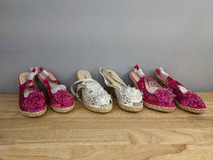 lot 139 image: New (3) Womens Wedges in Sizes 7.5 and 8 K