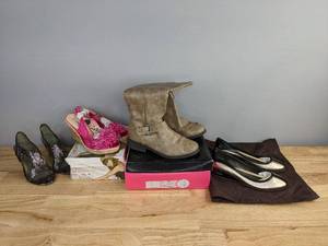 lot 110 image: New (3) Pair of Dress Shoes Size 8.5 and (1) Pair of Boots Size 8  K
